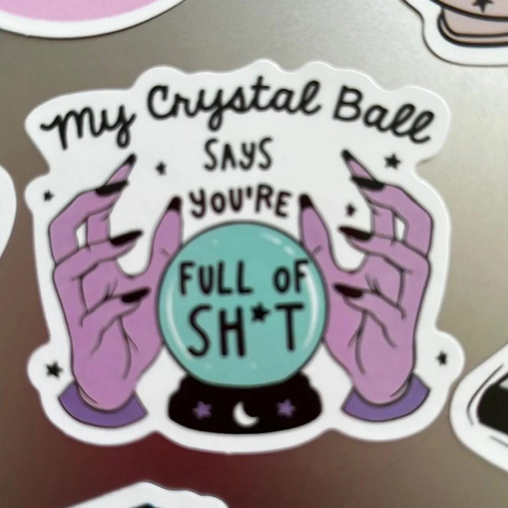Set of 6 Witchy, Tarot & Crystal Waterproof Stickers